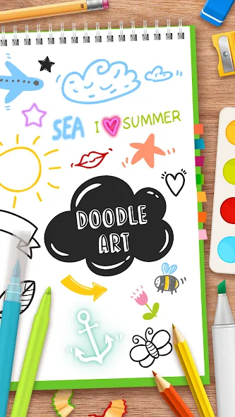 Скачать Draw Doodle - Kids drawing на телефон — Разблокированы все инструменты рисования — скриншот 1