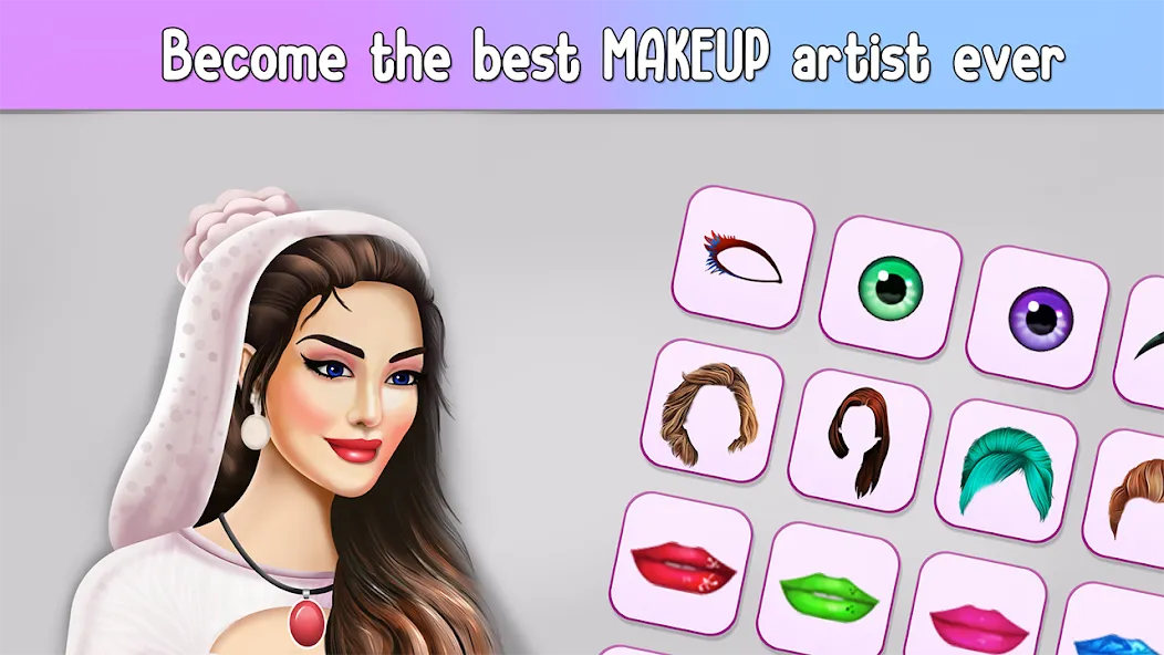 Скачать Fashion Stylist Makeup Dressup MOD APK — Безлимитные деньги и все наряды — скриншот 3