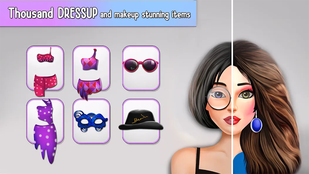 Скачать Fashion Stylist Makeup Dressup MOD APK — Безлимитные деньги и все наряды — скриншот 4