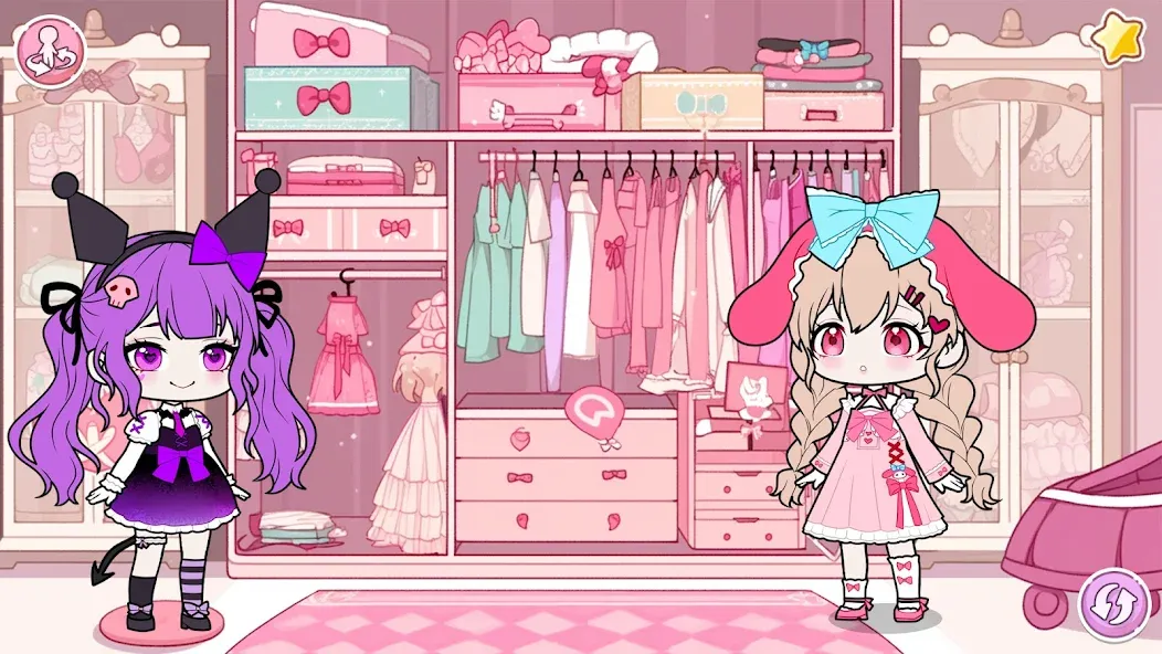Скачать взломанную YOYO Doll School life Dress up — Безлимитные деньги и все наряды — скриншот 1