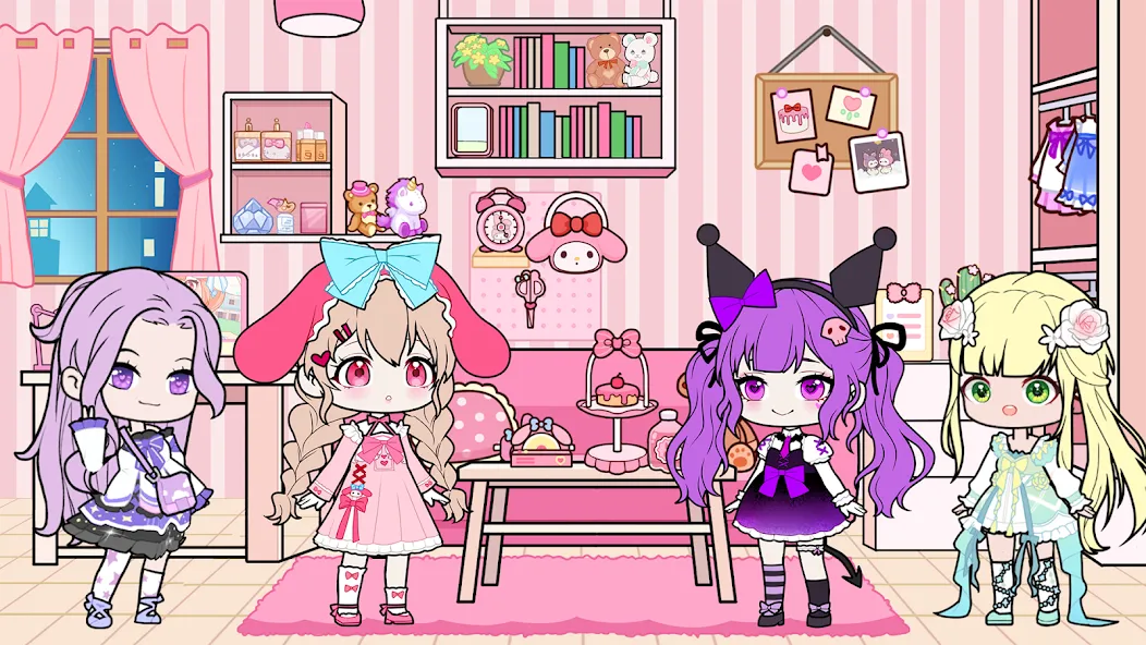 Скачать взломанную YOYO Doll School life Dress up — Безлимитные деньги и все наряды — скриншот 2