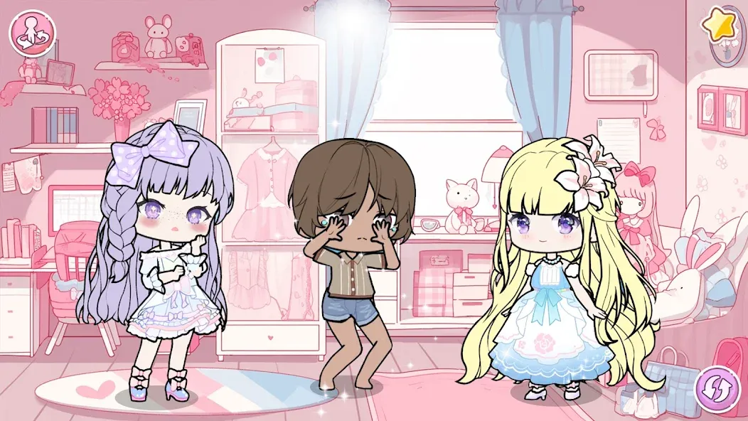 Скачать взломанную YOYO Doll School life Dress up — Безлимитные деньги и все наряды — скриншот 3