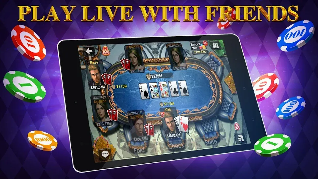 Скачать DH Texas Poker - Texas Hold'em на Android — Безлимитные фишки и всё открыто — скриншот 4 Скачать DH Texas Poker - Texas Hold'em на Android — Безлимитные фишки и всё открыто — скриншот 4