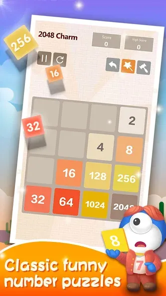 Number Charm: Slide Puzzle — Мод: Без рекламы и подсказки доступны — скриншот 4
