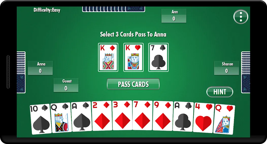 Скачать взлом Hearts - Card Game на Андроид — Без рекламы и безлимитные подсказки — скриншот 1