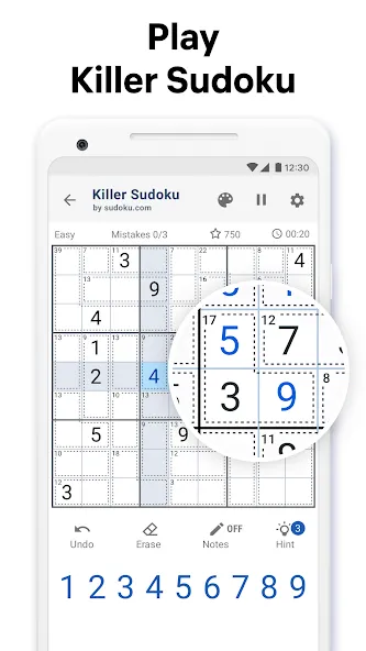 Killer Sudoku by Sudoku.com MOD APK — Без рекламы и все подсказки — скриншот 1 Killer Sudoku by Sudoku.com MOD APK — Без рекламы и все подсказки — скриншот 1