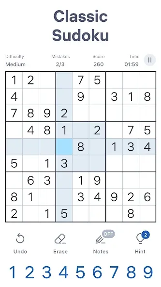 Sudoku.com - Classic Sudoku на Андроид — Без рекламы и все уровни открыты — скриншот 1