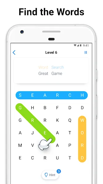 Word Search - crossword puzzle MOD APK на Android — Без рекламы и подсказки доступны — скриншот 1