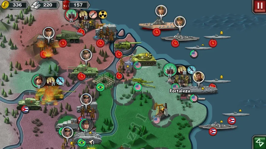 Скачать World Conqueror 3-WW2 Strategy с модом — Безлимитные деньги и войска — скриншот 1