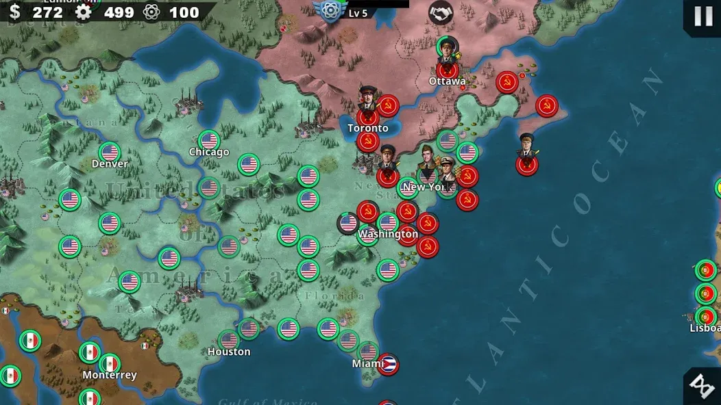 Скачать взлом World Conqueror 4-WW2 Strategy на Андроид — Безлимитные деньги и открыты все уровни — скриншот 3