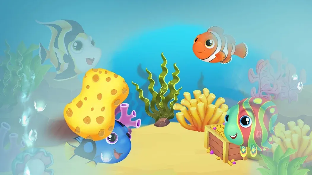 Скачать Baby Aquarium - Fish game MOD APK — Без рекламы и все рыбки открыты — скриншот 2