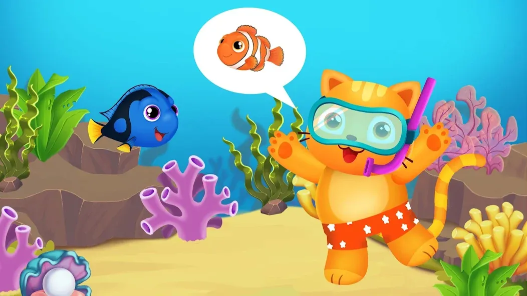 Скачать Baby Aquarium - Fish game MOD APK — Без рекламы и все рыбки открыты — скриншот 3