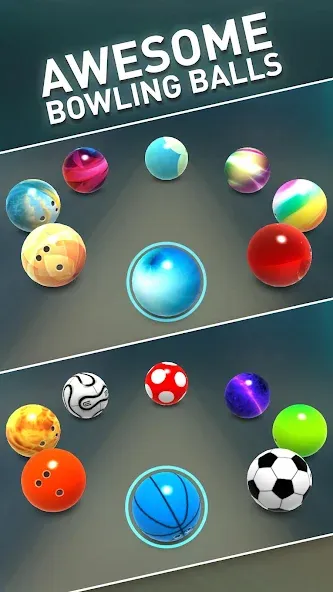 Скачать Bowling Game 3D — Модификация Безлимитные монеты и все шары открыты — скриншот 2