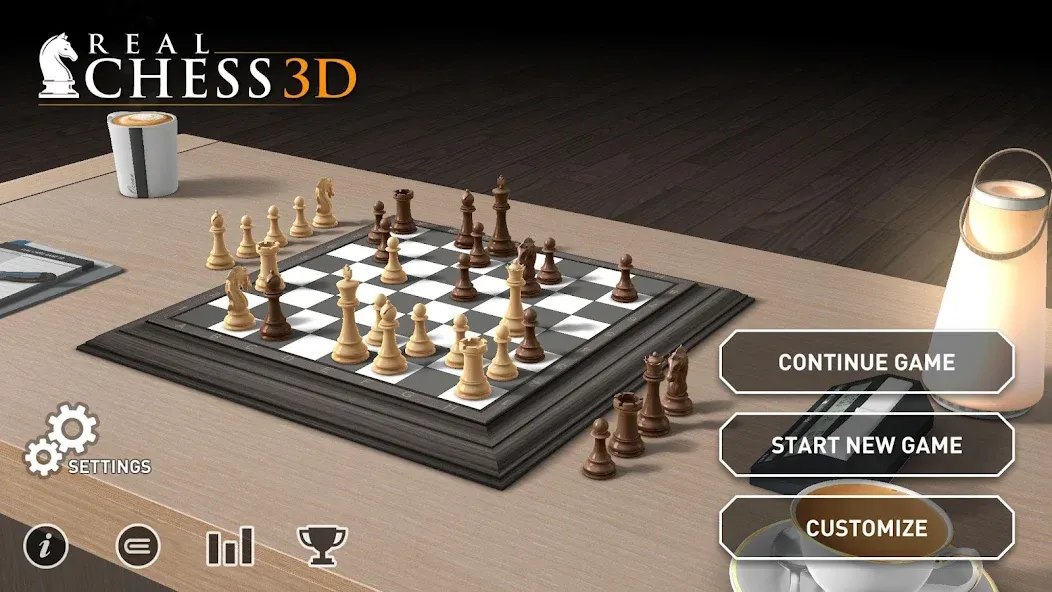 Скачать взломанную Real Chess 3D — Шахматные фигуры и доски разблокированы — скриншот 3
