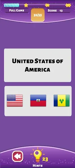 Скачать взломанную Country Flags World Quiz Game — Открыты все флаги и уровни — скриншот 1