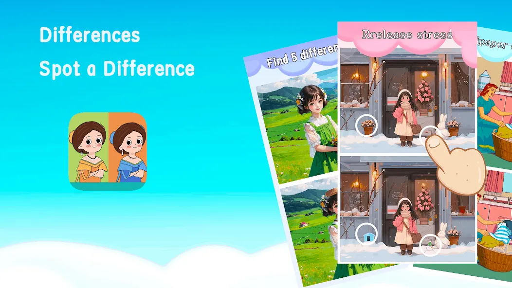 Скачать Differences: Spot a Difference (Мод: Подсказки без ограничений и все уровни открыты) на Андроид — скриншот 5