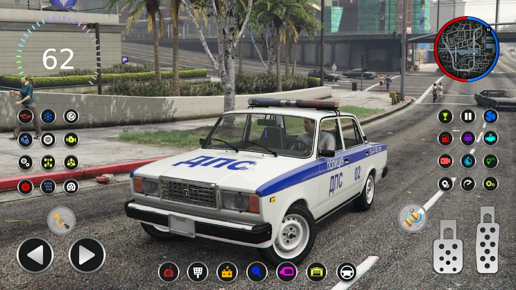Police Car Riders: VAZ 2107 на Андроид — Мод Безлимитные деньги и топливо — скриншот 4