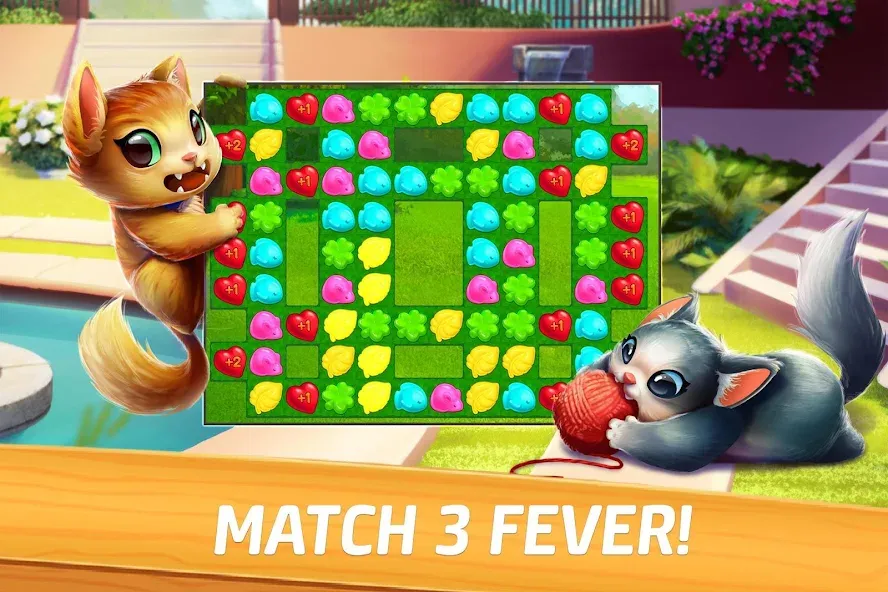 Скачать взломанную Meow Match — Безлимитные монеты и жизни — скриншот 4