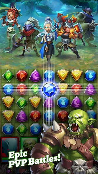 Скачать Dragon Strike: Puzzle RPG — Модификация Безлимитные ресурсы и усиленные драконы — скриншот 3