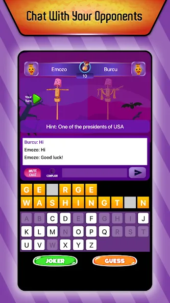 Online Hangman Word Game — Взломанная версия (Много подсказок и слов) — скриншот 1
