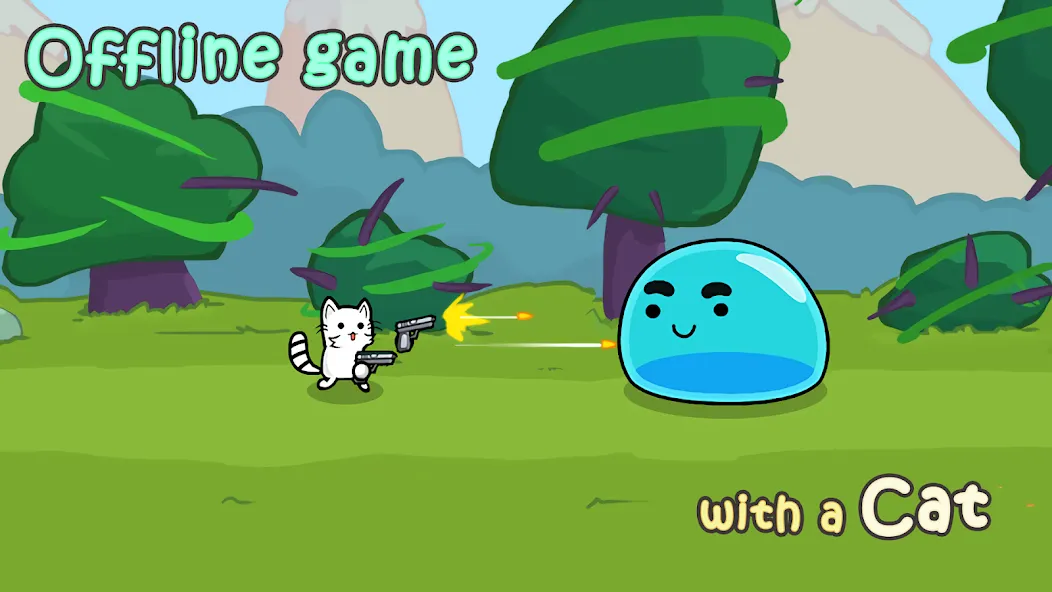 Stickman Cat Gun offline games MOD — Без рекламы и бесконечные патроны на Андроид — скриншот 2