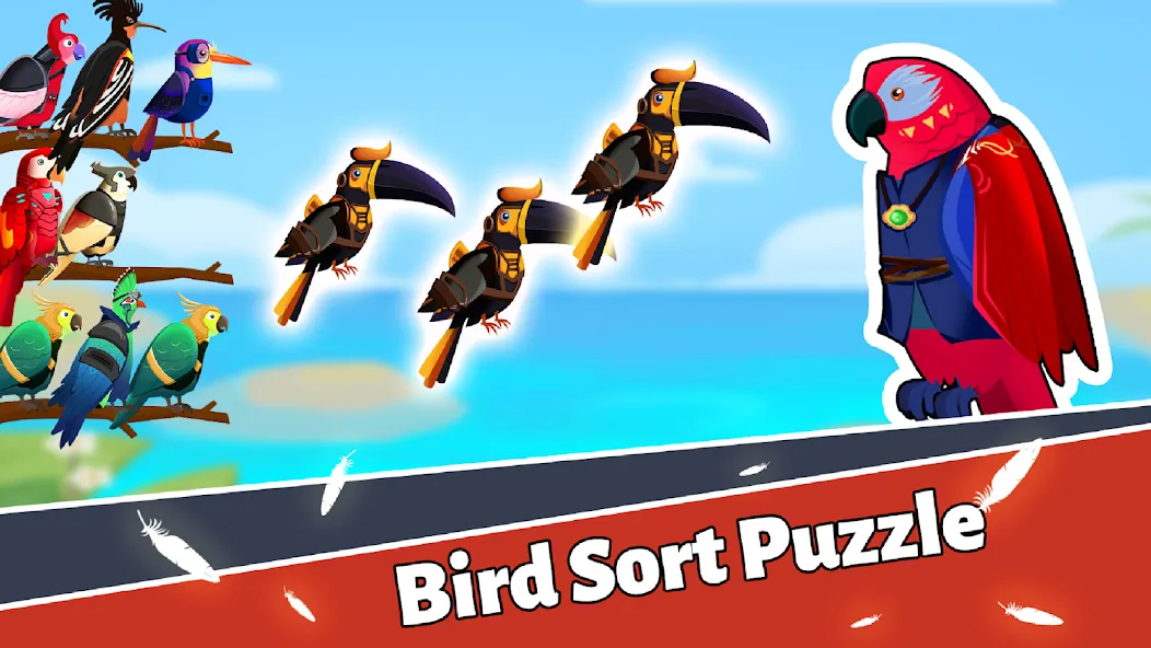Bird Puzzle - Color Game MOD — Без рекламы и все уровни открыты на Андроид — скриншот 1