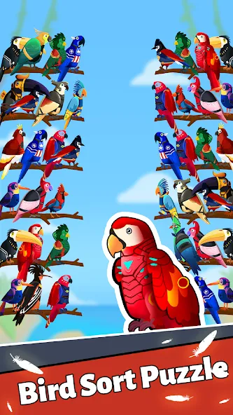 Bird Puzzle - Color Game MOD — Без рекламы и все уровни открыты на Андроид — скриншот 3