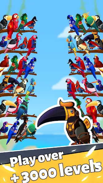 Bird Puzzle - Color Game MOD — Без рекламы и все уровни открыты на Андроид — скриншот 4