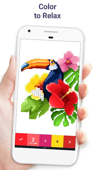 Скачать Pixel Art - Color by Number (Мод: Разблокированы все пиксельные рисунки) на Андроид — скриншот 1