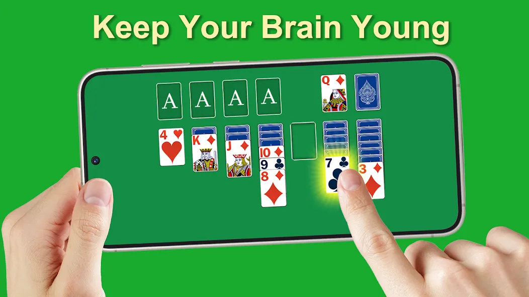 Взломанная Solitaire - 2024 на Андроид — Неограниченные подсказки и отмены — скриншот 1