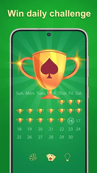 Взломанная Solitaire - 2024 на Андроид — Неограниченные подсказки и отмены — скриншот 2