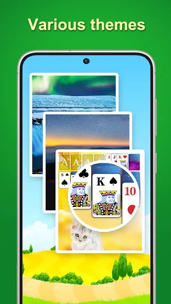 Взломанная Solitaire - 2024 на Андроид — Неограниченные подсказки и отмены — скриншот 3