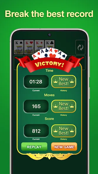 Взломанная Solitaire - 2024 на Андроид — Неограниченные подсказки и отмены — скриншот 5