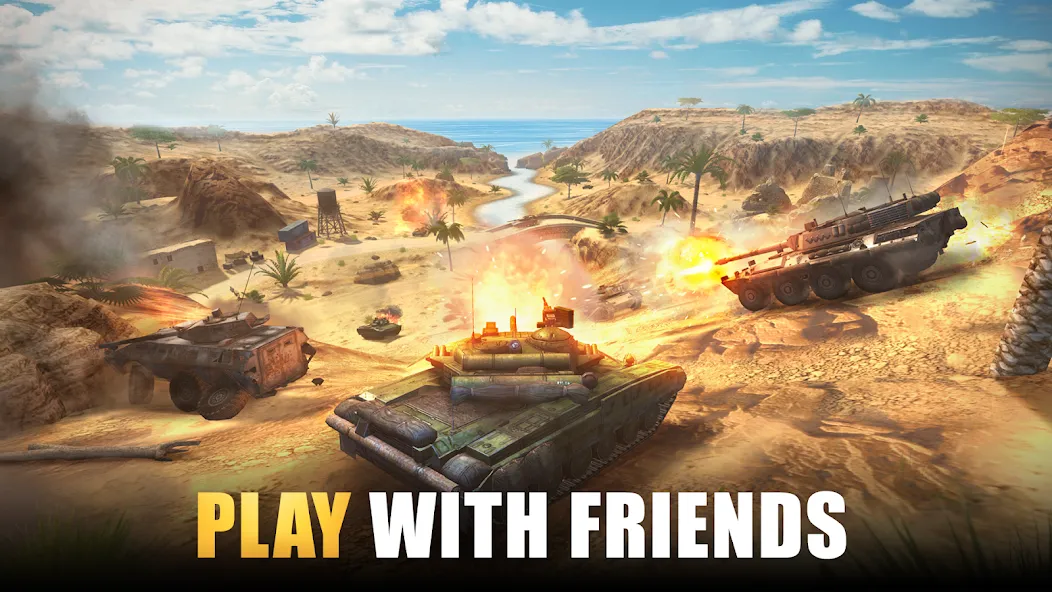 Скачать Tank Force: Tank games blitz с модом — Безлимитные деньги и техника — скриншот 1
