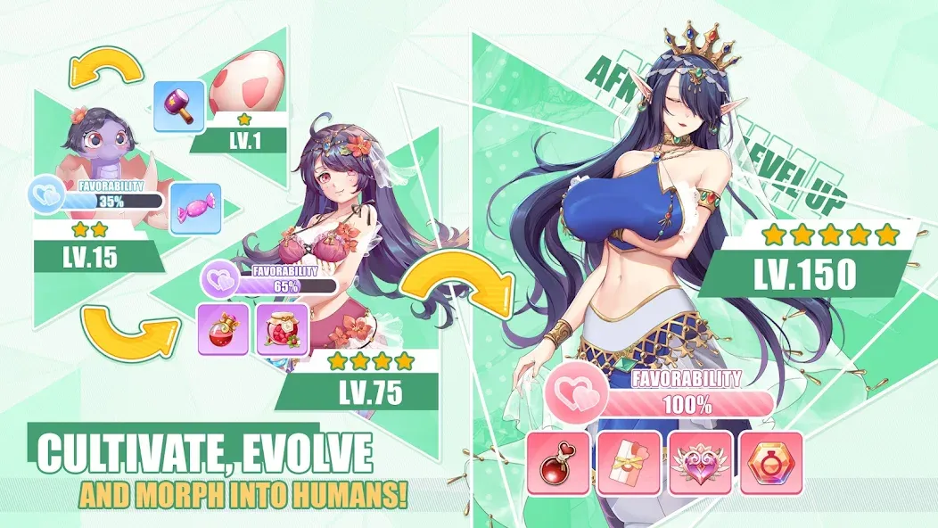Lost in Paradise:Waifu Connect на Андроид — Безлимитные ресурсы и алмазы — скриншот 4
