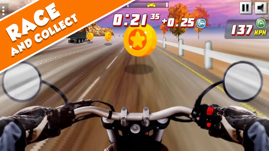 Взломанная Highway Rider Extreme - 3D Mot на Андроид — Безлимитные деньги и открыты все мотоциклы — скриншот 1