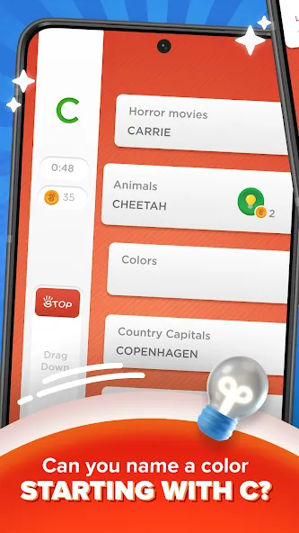 Stop - Categories Word Game MOD — Без рекламы и бесконечные подсказки на Андроид — скриншот 3