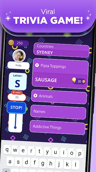 Скачать Stop 2 - Word Trivia Game на Андроид — Без рекламы и подсказки открыты — скриншот 1