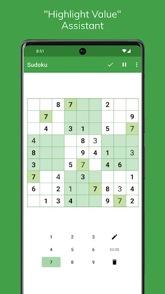 Sudoku на Андроид — Подсказки и отмена ходов без ограничений — скриншот 5