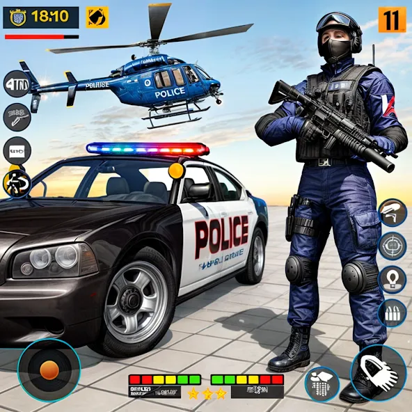 Скачать взломанную US Police Shooting Crime City — Безлимитные деньги и оружие — скриншот 1