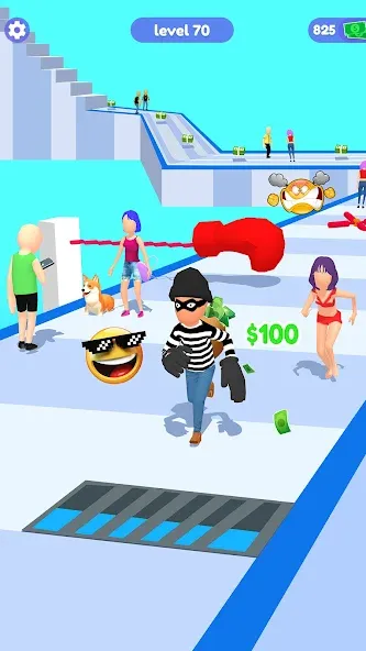 Thief Run Race 3D: Fun Race MOD APK — Без рекламы и бесконечные монеты — скриншот 3