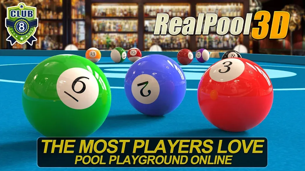 Скачать Real Pool 3D Online 8Ball Game на Андроид — Безлимитные монеты и разблокированные столы — скриншот 1