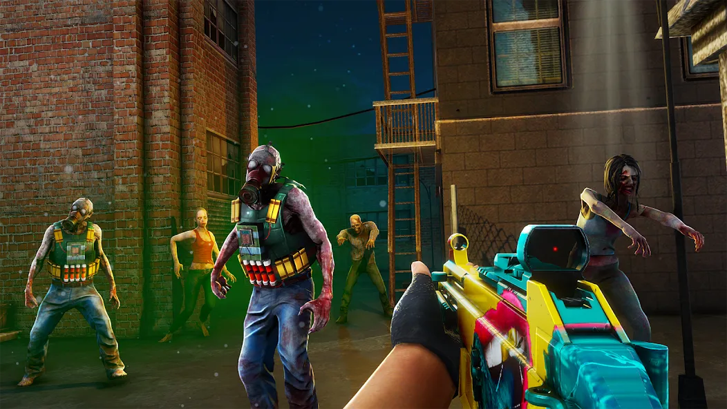 Zombination - FPS Zombie Games на Андроид — Мод Безлимитные патроны и здоровье — скриншот 2