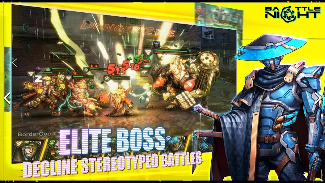 Battle Night: Cyberpunk RPG — Безлимитные ресурсы и усиленные герои — скриншот 2