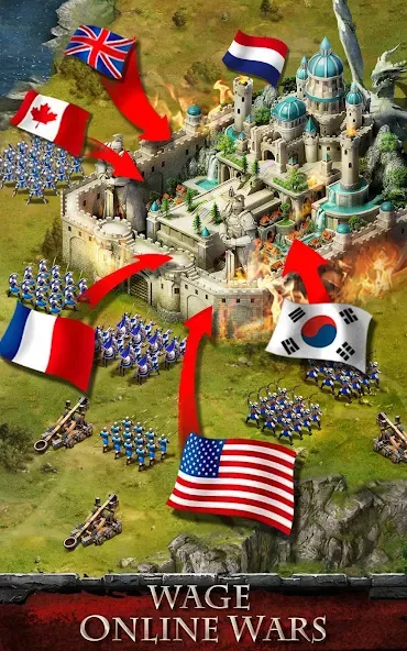 Скачать Empire War: Age of hero — Модификация Безлимитные ресурсы и энергия — скриншот 4