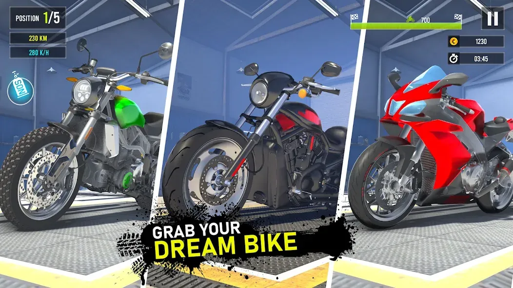 Скачать Moto Traffic Bike Race Game 3d MOD APK — Безлимитные деньги и топливо — скриншот 2