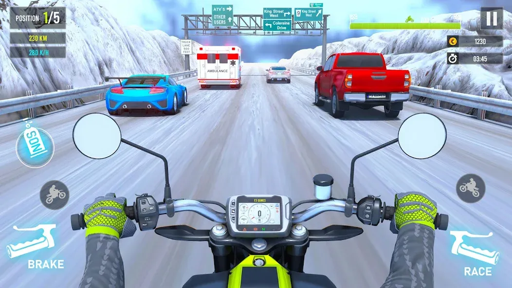 Скачать Moto Traffic Bike Race Game 3d MOD APK — Безлимитные деньги и топливо — скриншот 3