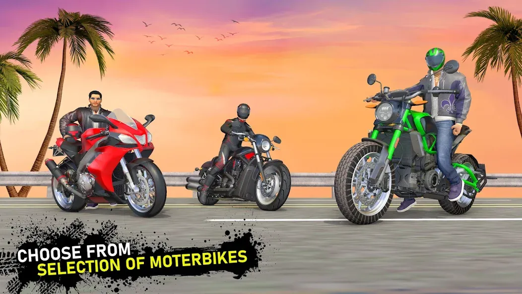 Скачать Moto Traffic Bike Race Game 3d MOD APK — Безлимитные деньги и топливо — скриншот 4