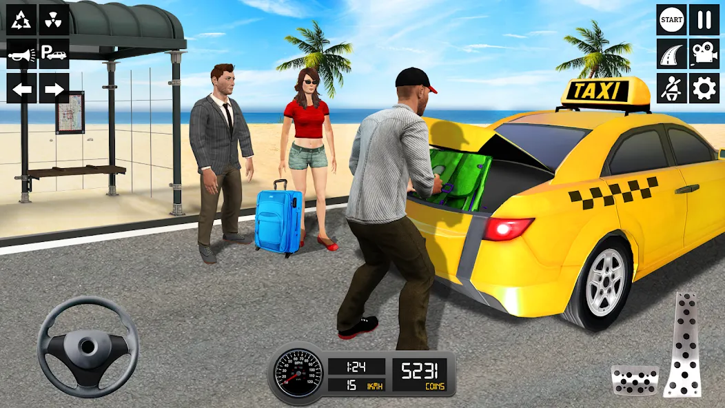 Скачать взломанную Taxi Simulator 3d Taxi Sim — Безлимитные деньги и все машины открыты — скриншот 1