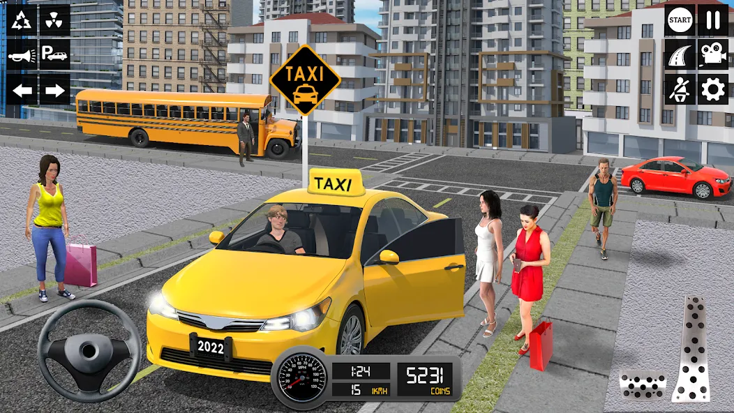 Скачать взломанную Taxi Simulator 3d Taxi Sim — Безлимитные деньги и все машины открыты — скриншот 4